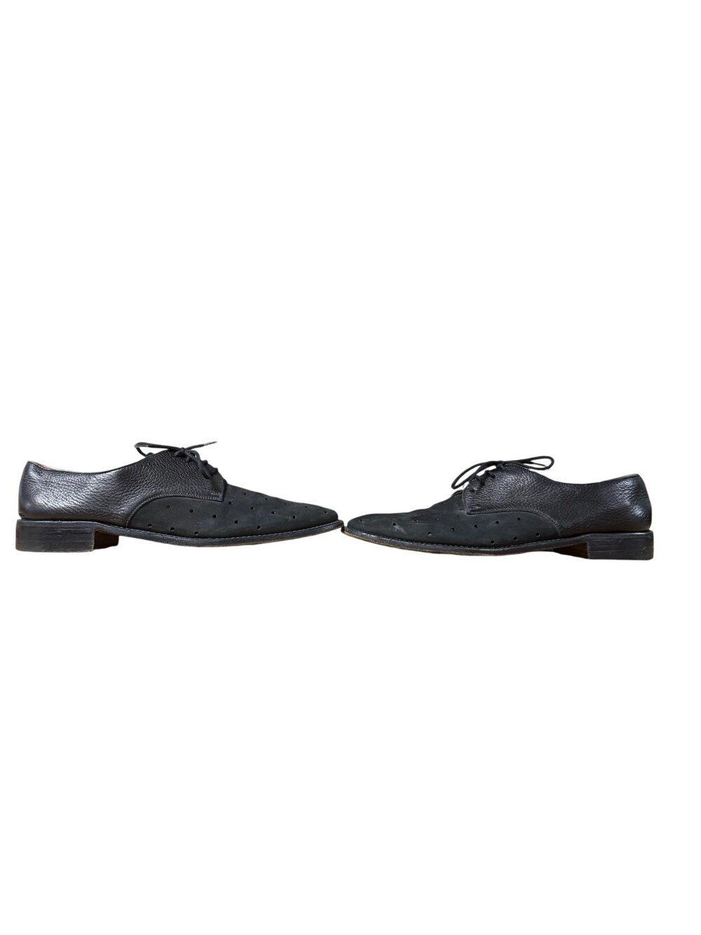 Gravati Per Neiman Marcus Shoes Mens Size 11 Black Leather Derby Italy 3438
